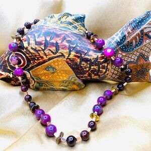 Dyed Howlite Designer Necklace Handmade NWT